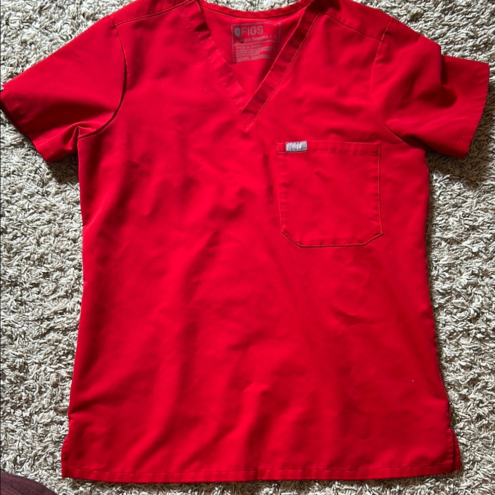 Red FIGS Scrub Top